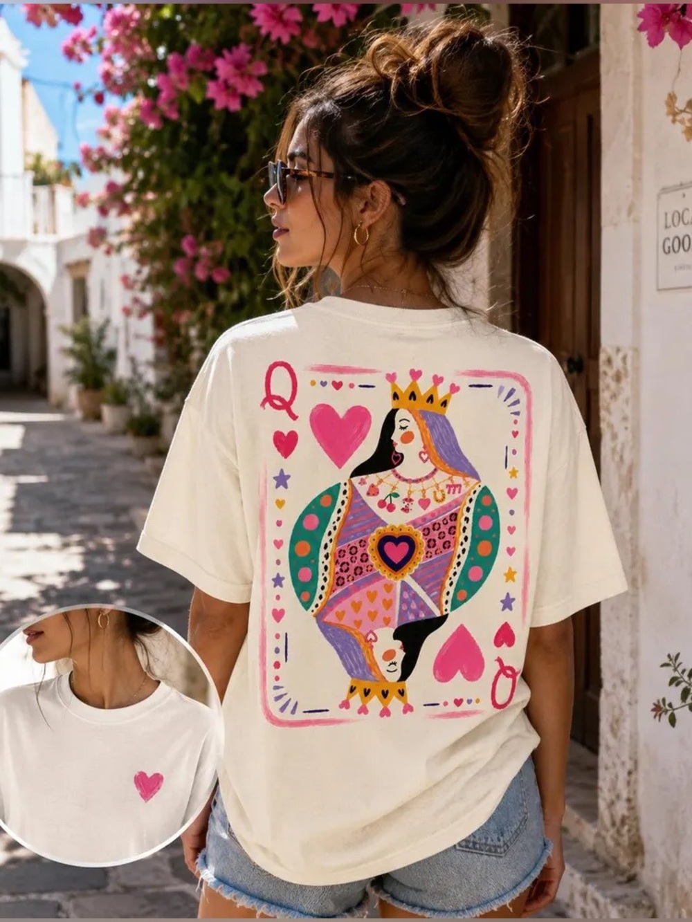 Dolly Parton Queen of Hearts Vintage Graphic Tee, Playing Card Comfort Color Tee